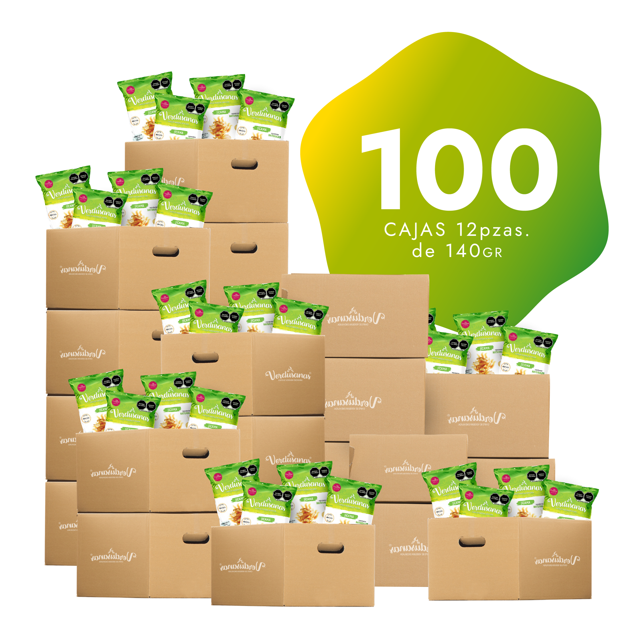 100 Cajas de Verdusanas de Jícama 140gr