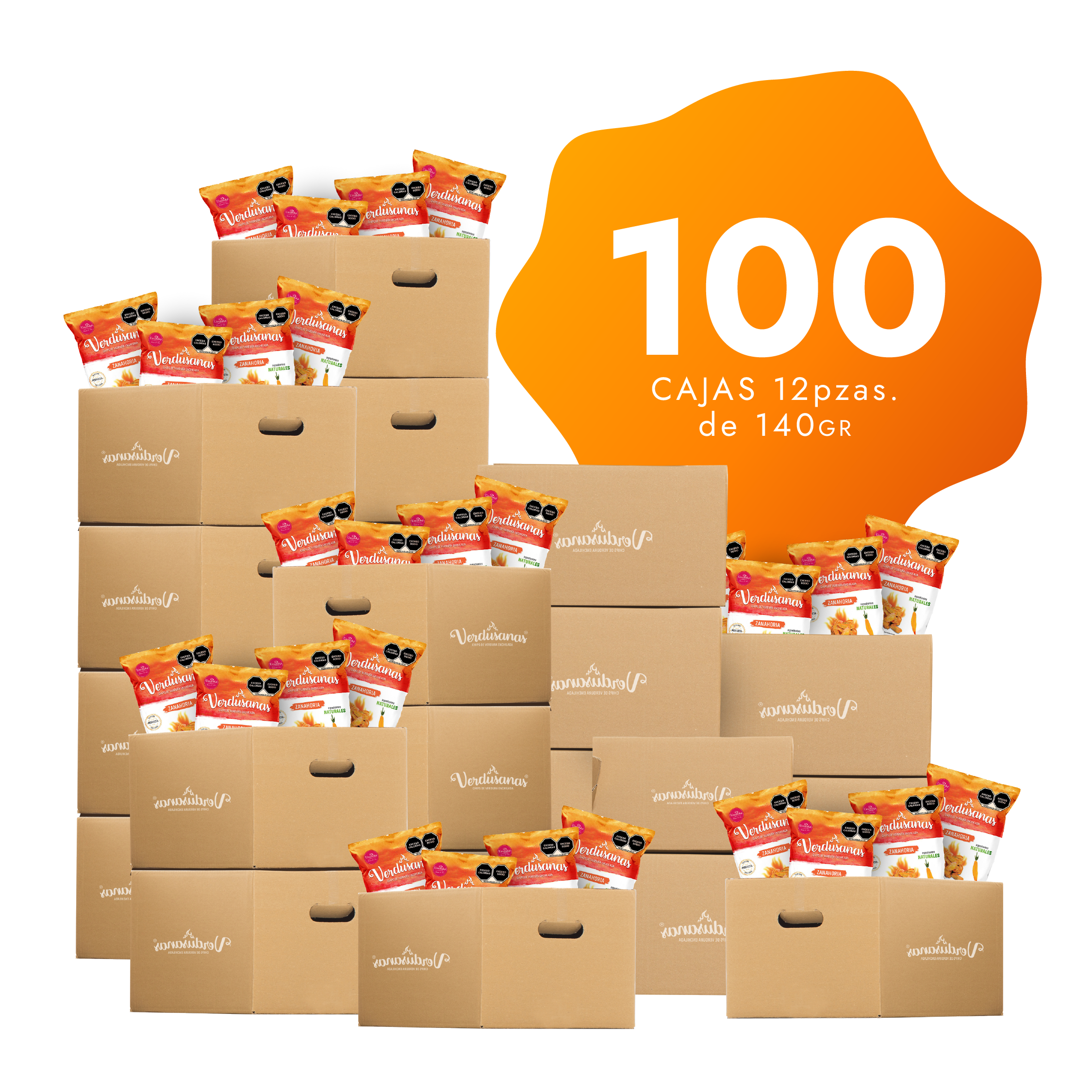 100 Cajas de Verdusanas de Zanahoria 140gr