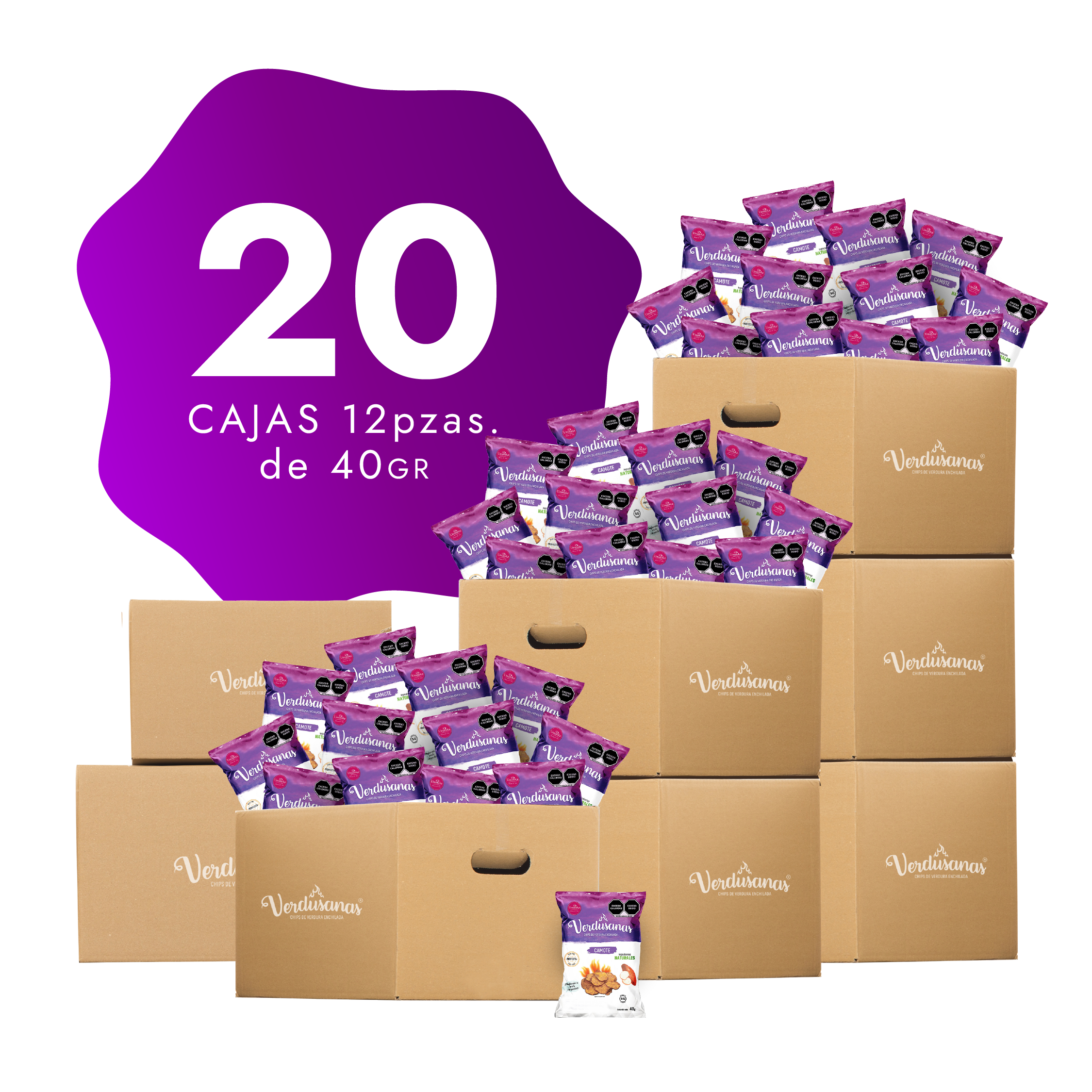 20 Cajas de Verdusanas de Camote 40gr