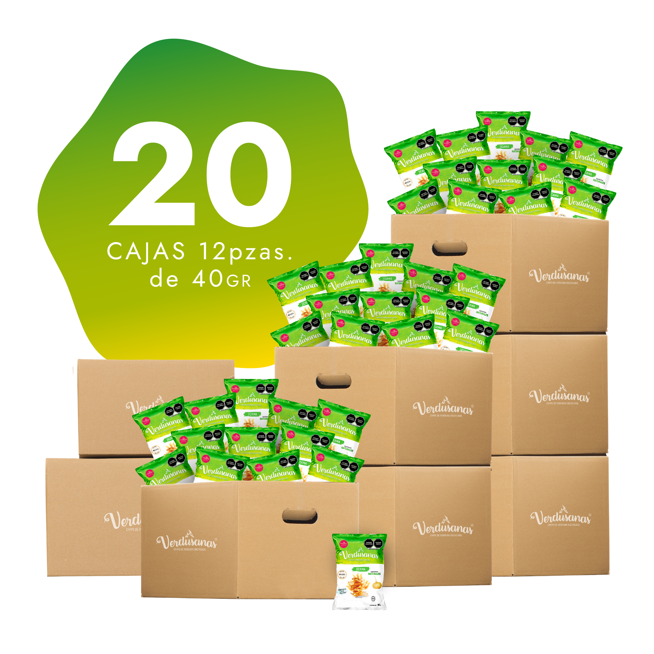 20 Cajas de Verdusanas de Jícama 40gr