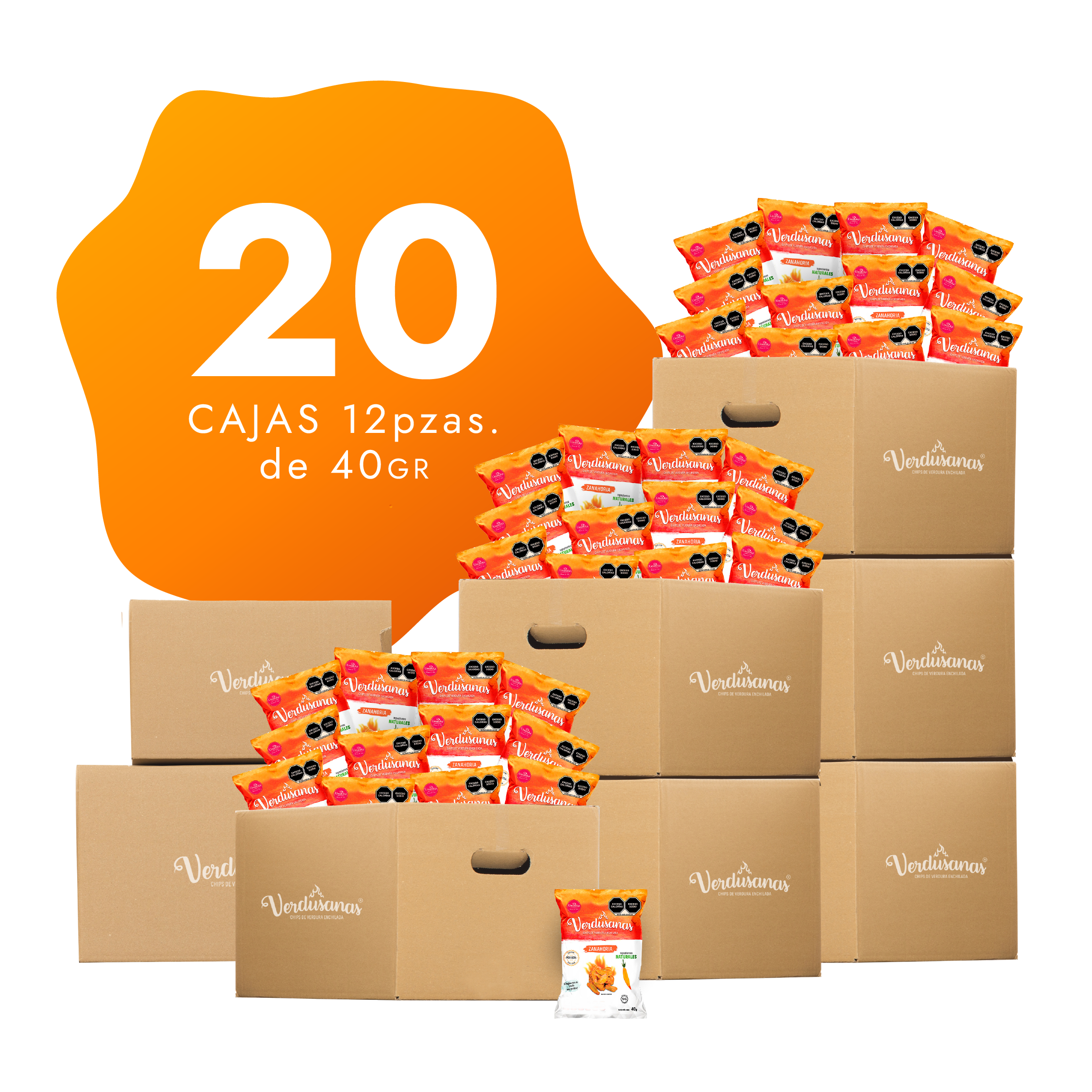 20 Cajas de Verdusanas de Zanahoria 40gr