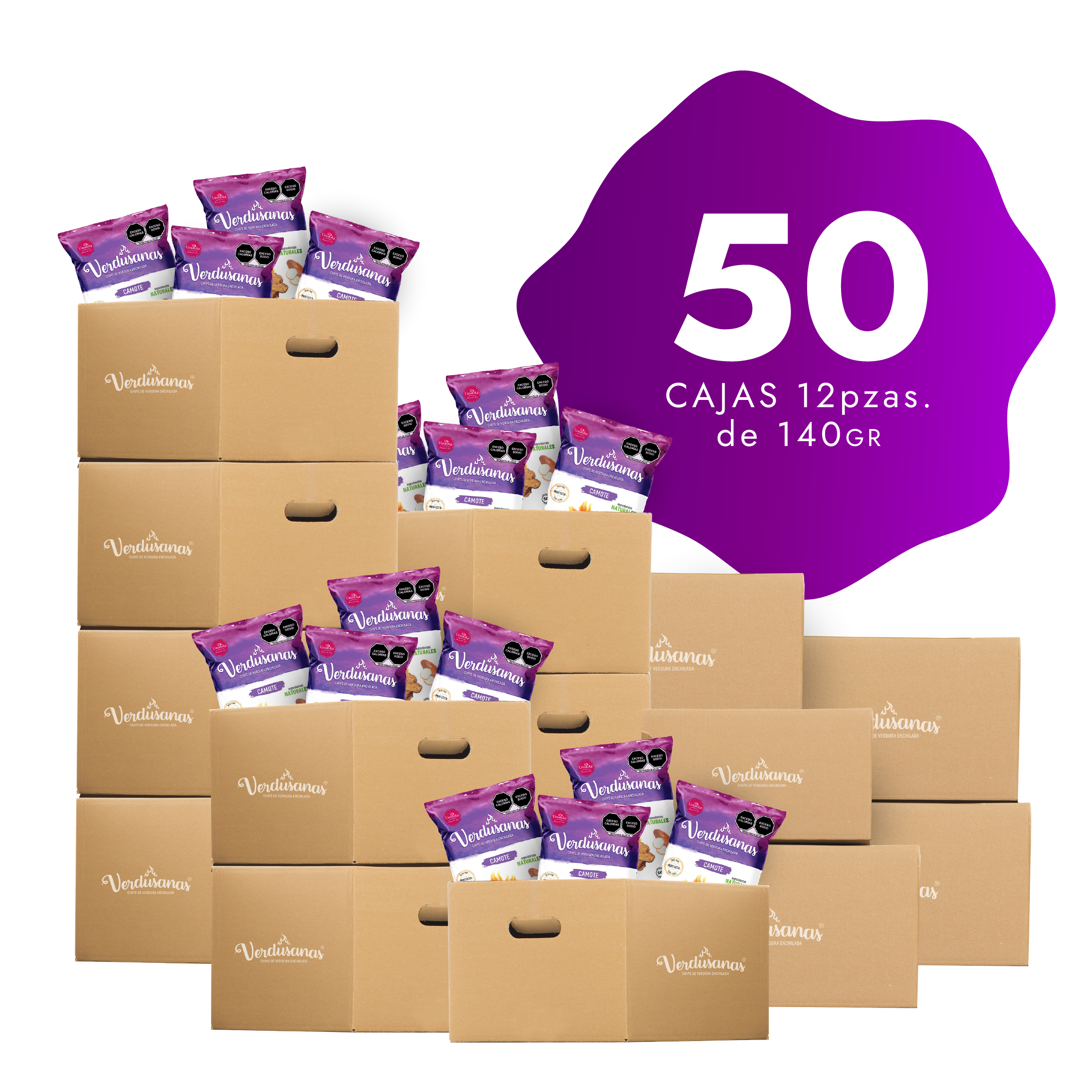 50 Cajas de Verdusanas de Camote 140gr