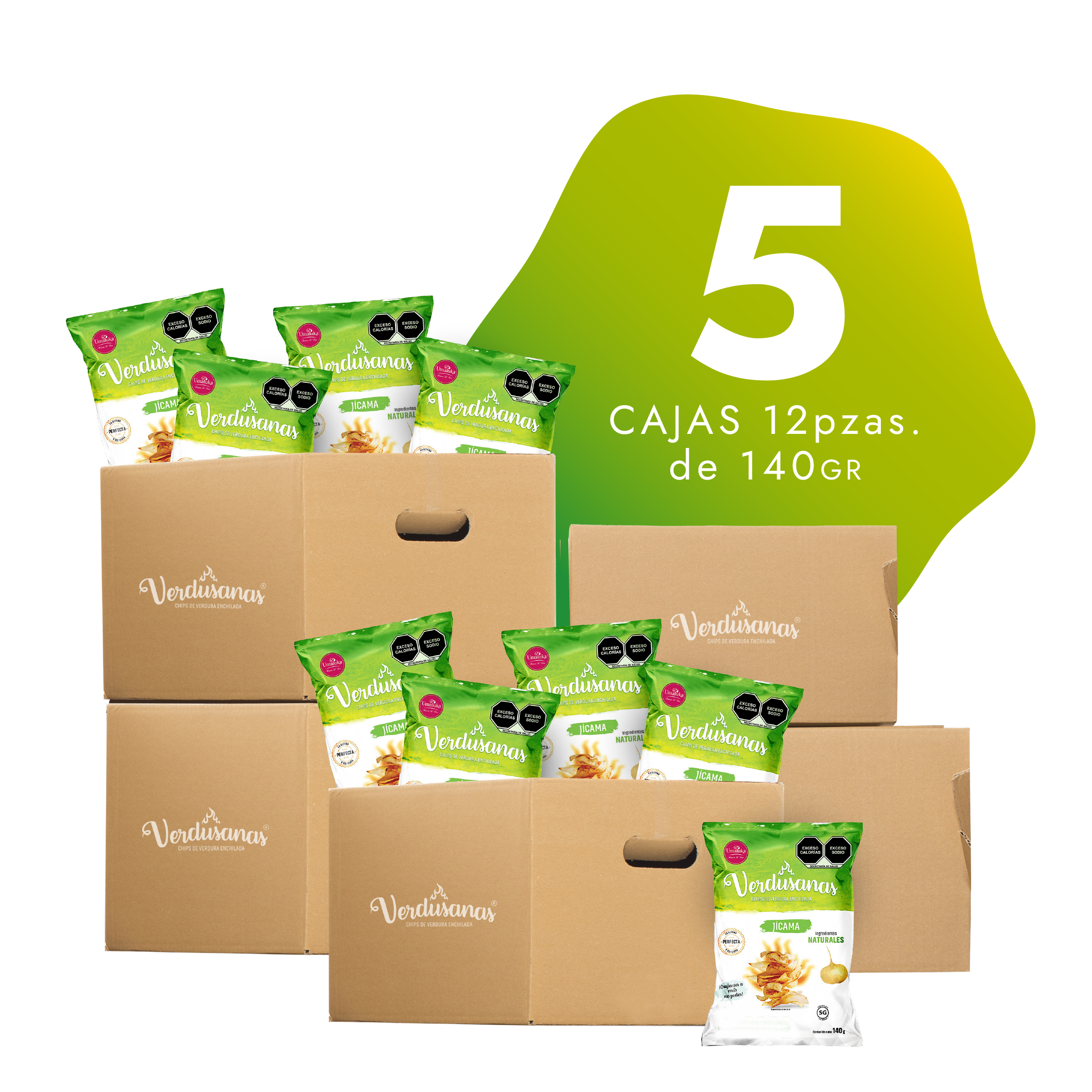 5 Cajas de Verdusanas de Jícama 140gr