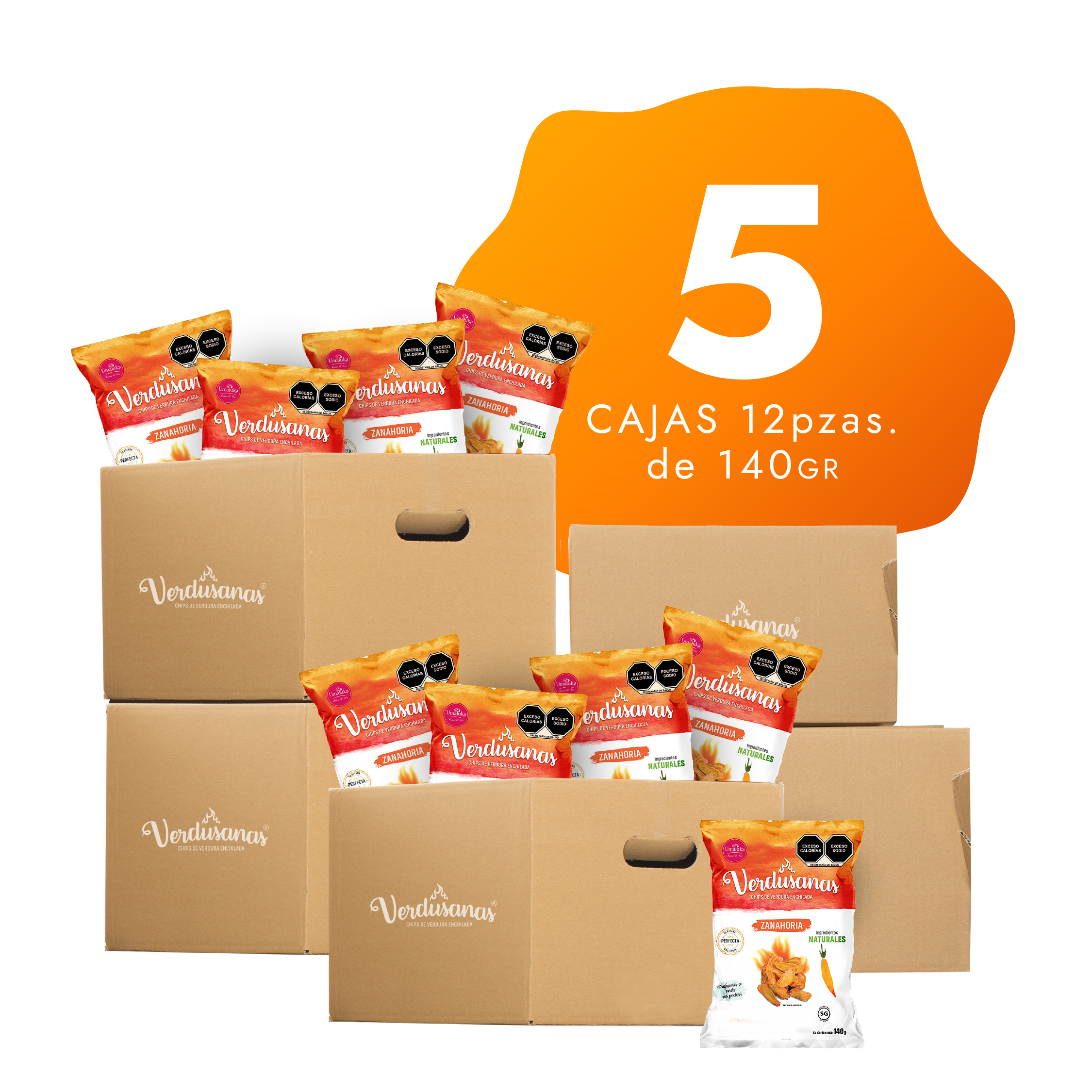 5 Cajas de Verdusanas de Zanahoria 140gr