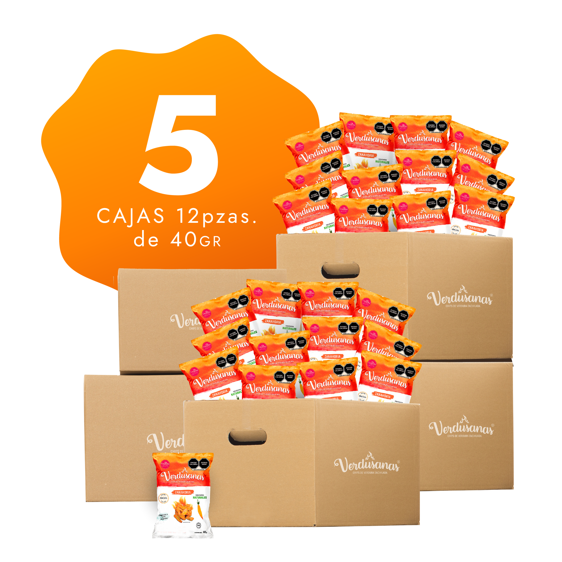 5 Cajas de Verdusanas de Zanahoria 40gr