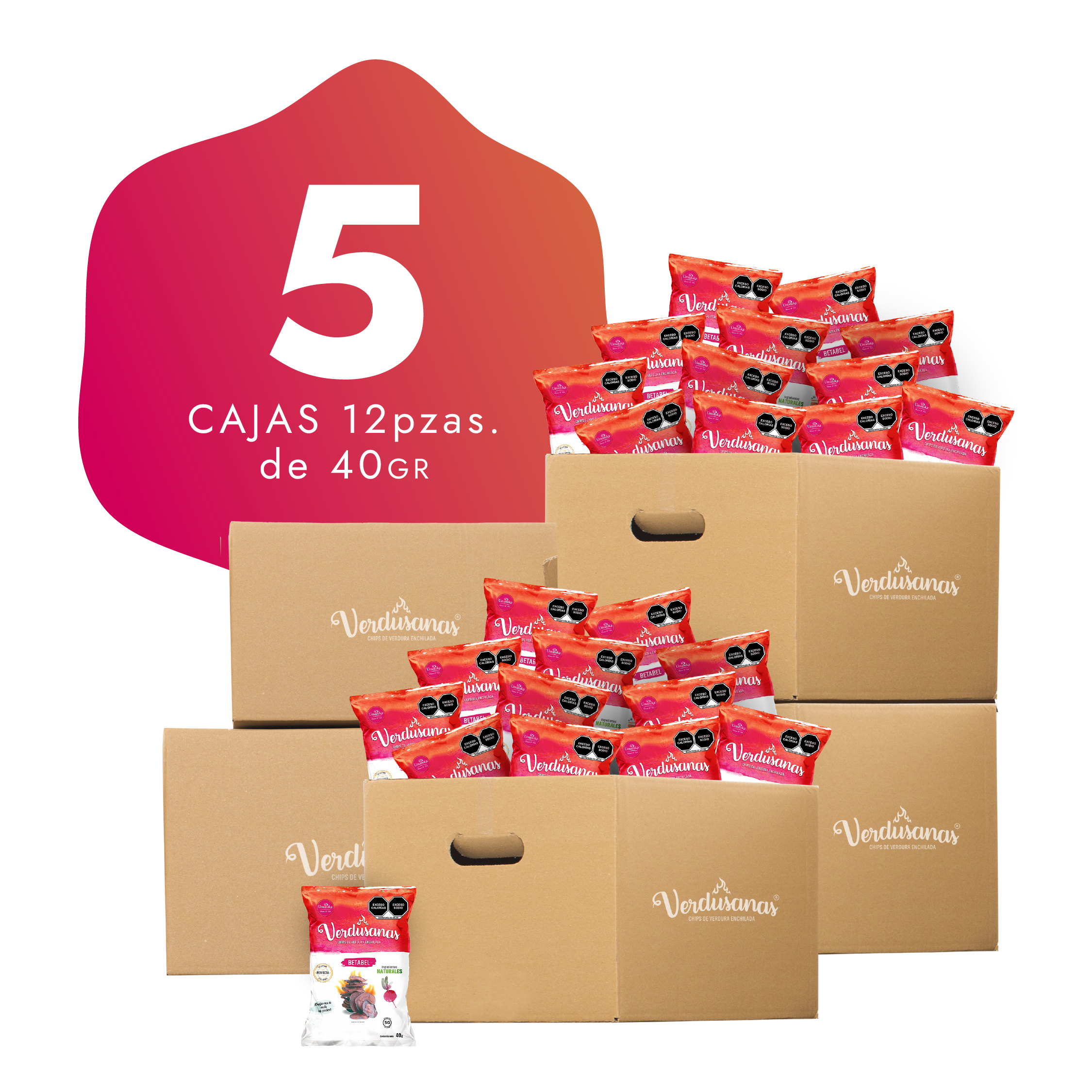 5 Cajas de Verdusanas de Betabel 40gr