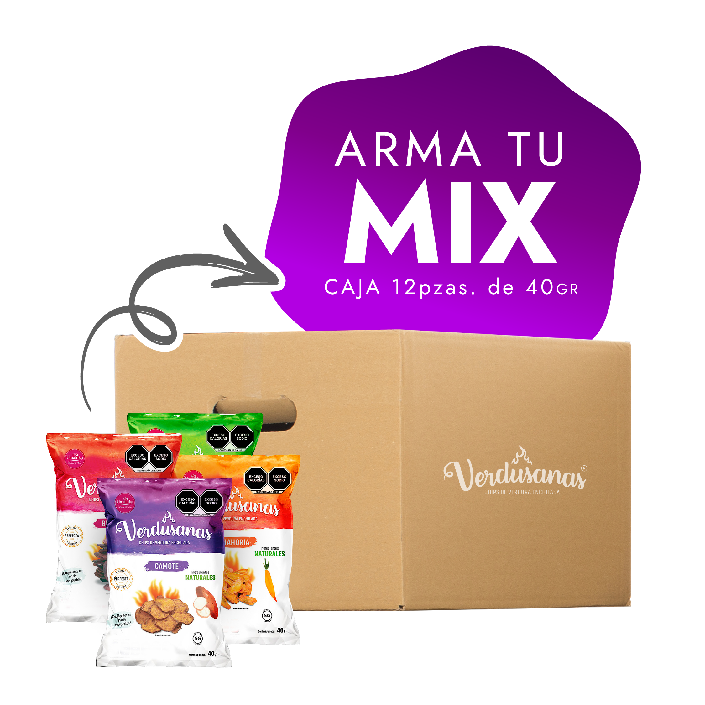 Tu Caja MIX de Verdusanas 40gr (12 pzs)