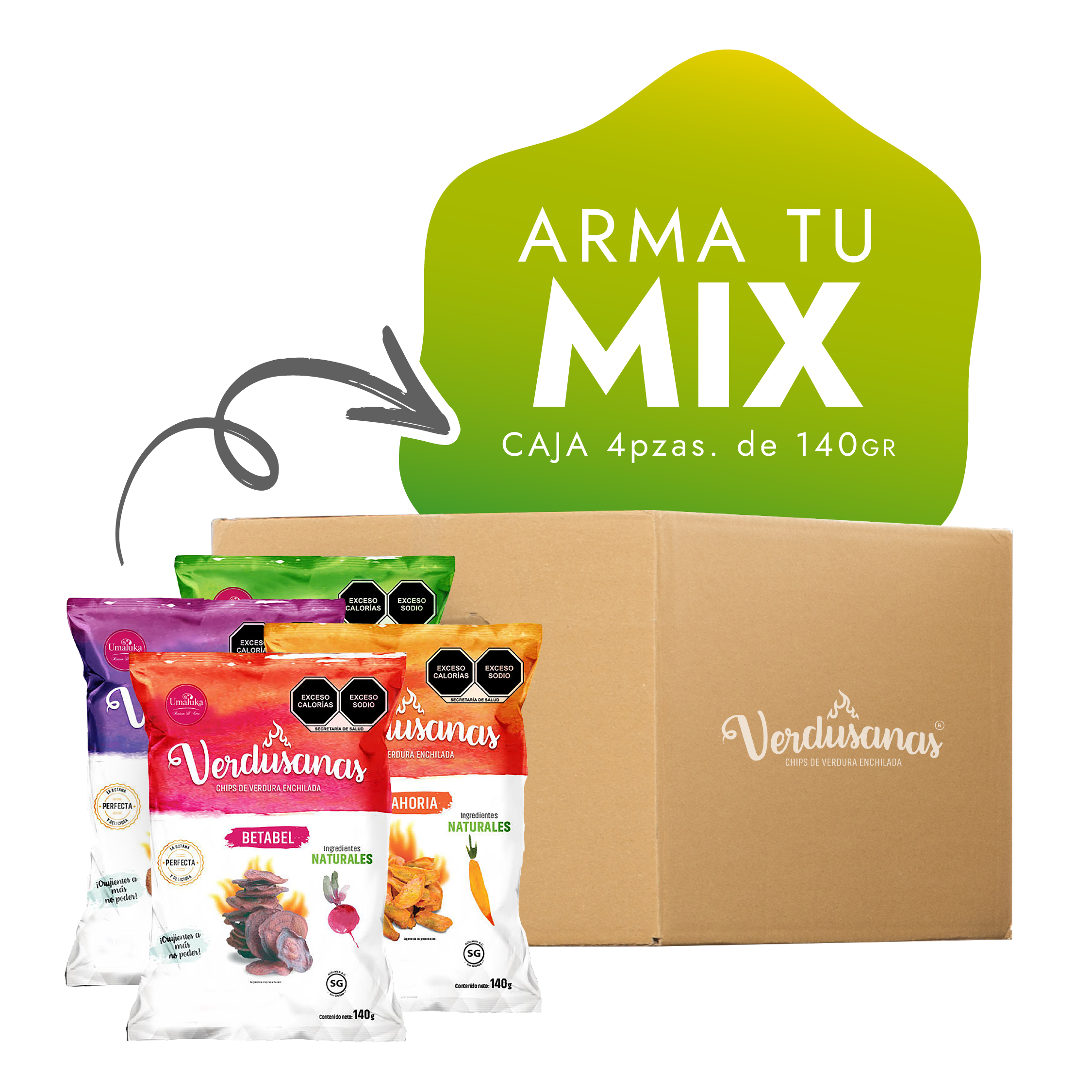 Tu caja MIX Verdusana 140gr (4 pzs)